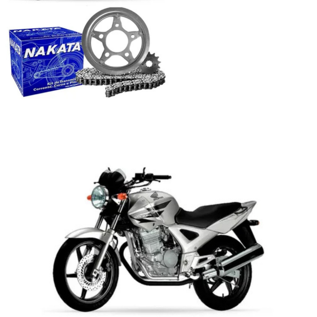 Kit Relação Transmissão Tração Honda Cbx 250 Twister 2001 2002 A 2008 Com Retent
