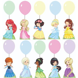 Princesas Baby Centro De Mesa De Convidados Com Balão De MDF Totens De Festa Aniversário em Oferta na Shopee