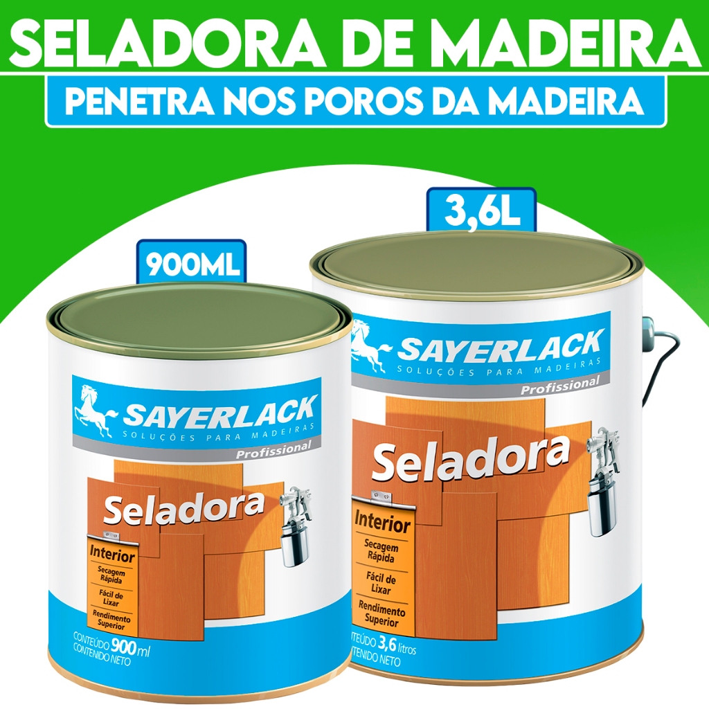 Selador Sayerlack Extra Concentrada para Madeira Premium 3,6L e 900ml