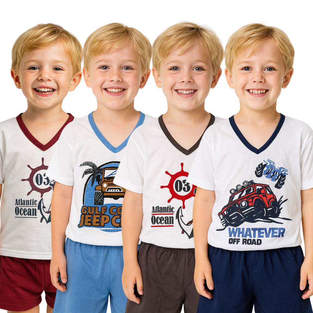 Pijama Infantil Masculino com Desenho Estampado Confortável e Divertido