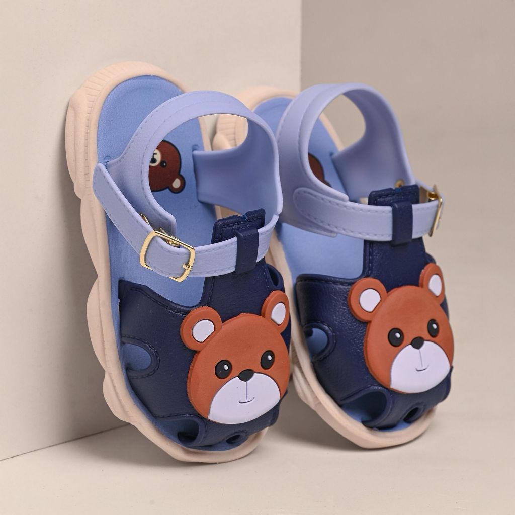 Sandália Infantil Menino Ursinho Bebê Confortável Antiderrapante