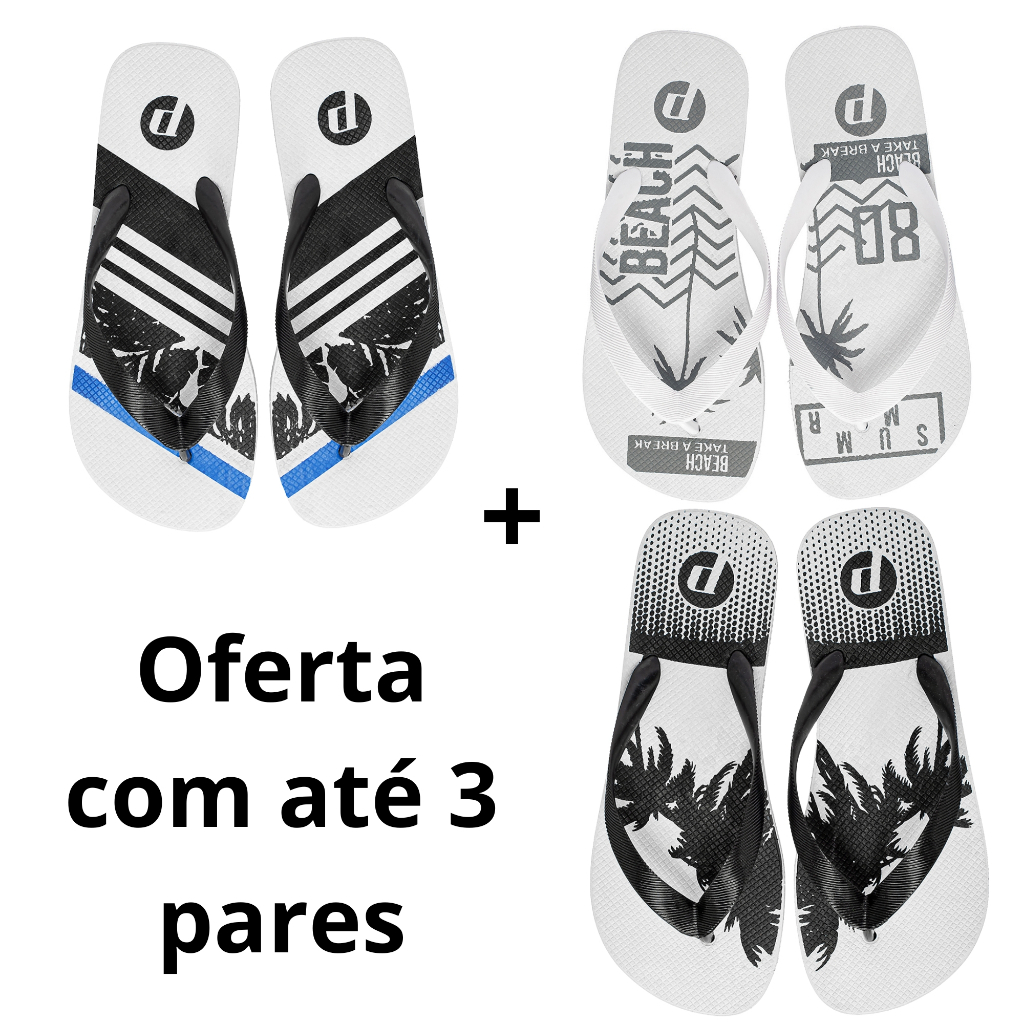 Kit Chinelo Masculino Macio Leve Confortável em Oferta na Shopee