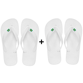 Kit Chinelo Masculino Feminino Brasil Branco Confortável