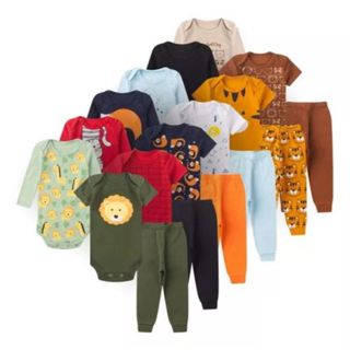 Kit/Lote 21 Peças Body Manga Longa, Curta + Calça Bebê Menino menina Suedine 100% Algodão P ao GG Verão em Oferta na Shopee