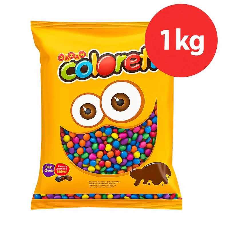 Confete de Chocolate Coloreti Sortido 1kg - Jazam em Oferta na Shopee