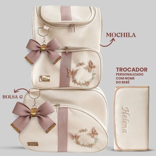 Kit Maternidade 3 em 1 Personalizado =  Mala + Mochila + Trocador Personalizado