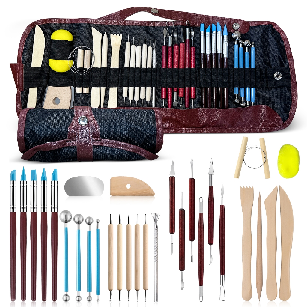 Kit 30/43 peças De Ferramentas Profissional Escultura Em Cerâmica De Argila Entusiasta da cerâmica em Oferta na Shopee