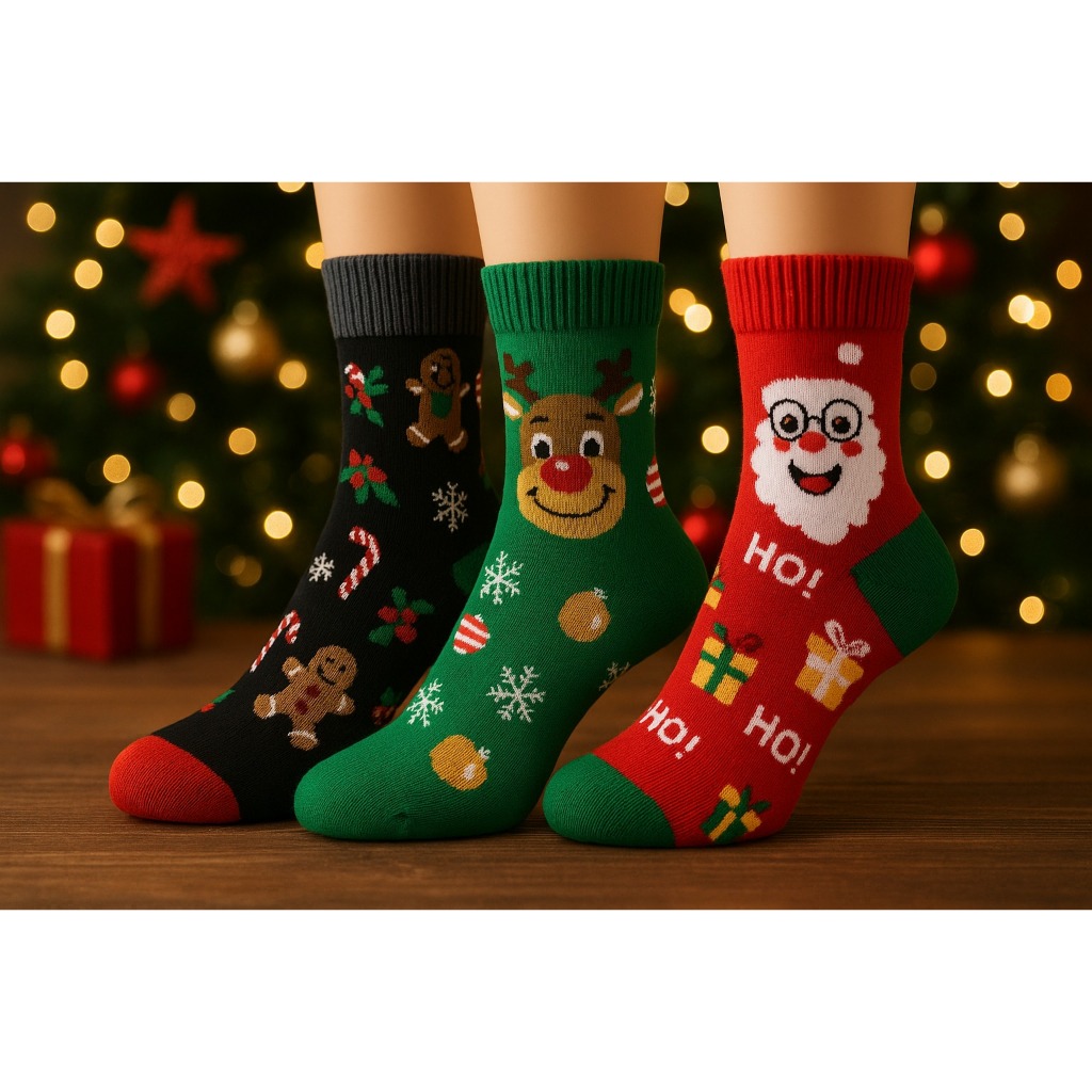 Meias Natal Infantil - 1 kit com 1 par