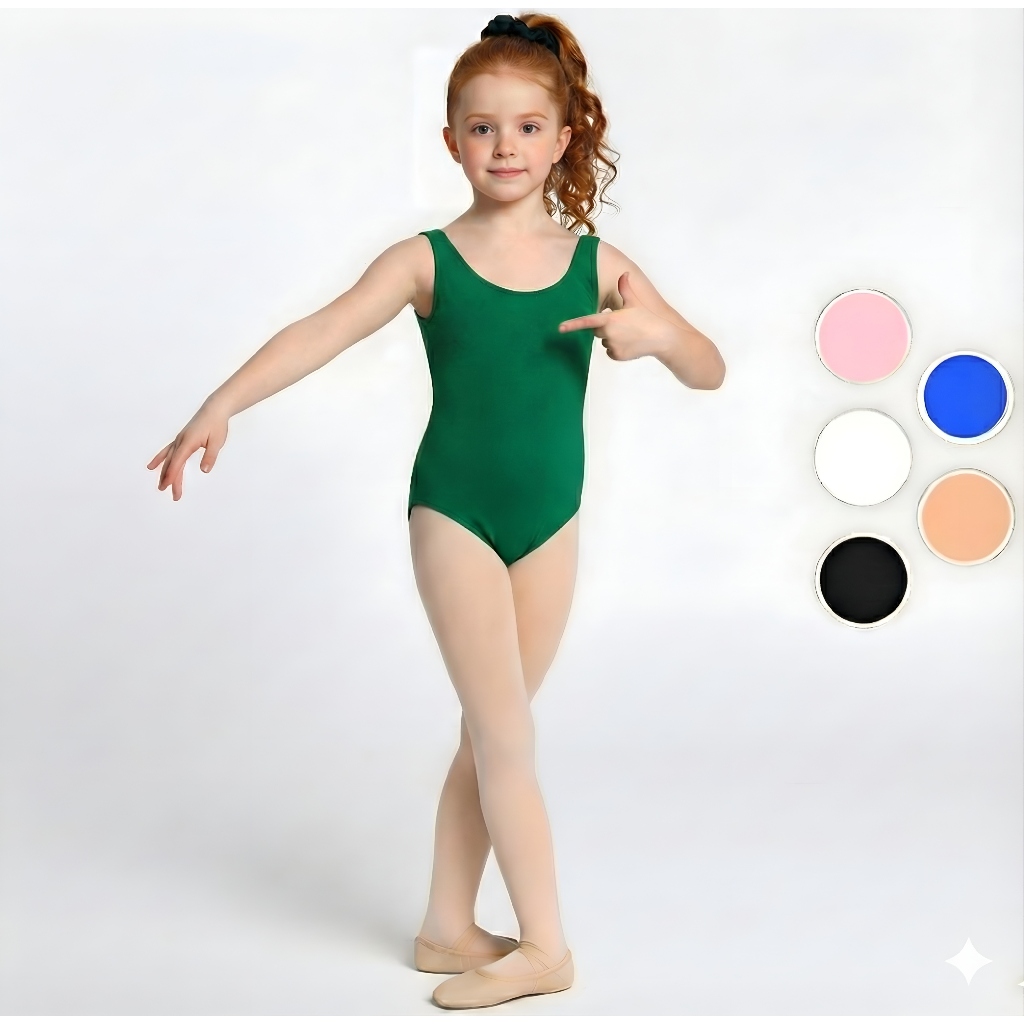 Body Regata Infantil Feminino em Suplex Liso – Unitário com Cores Sortidas (2 a 10 Anos)