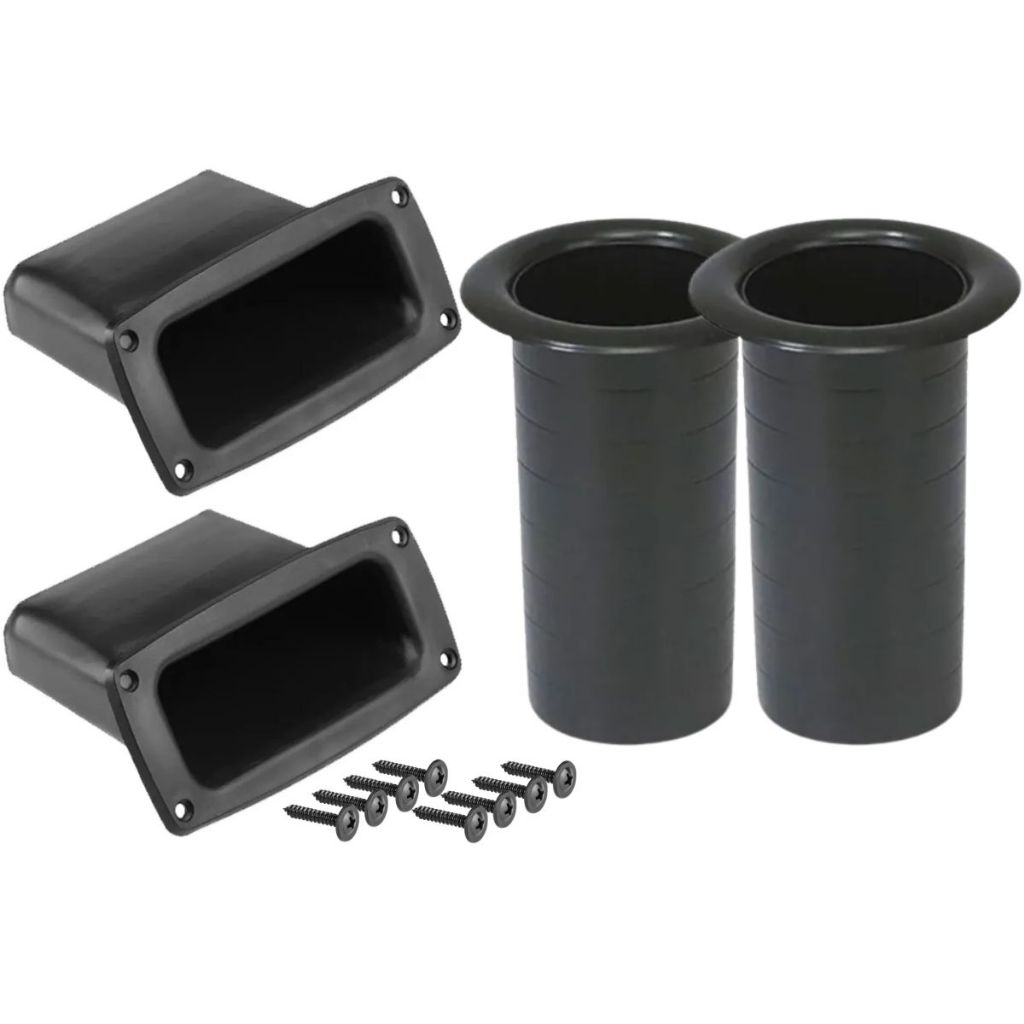 Kit Par de Alça de Embutir Pequena Com Parafusos + Par de Aero Dutos 2 Polegadas