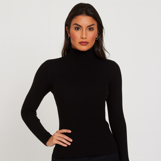 Blusa Feminina Cacharrel Segunda Pele Manga Longa Tecido Canelado em Oferta na Shopee