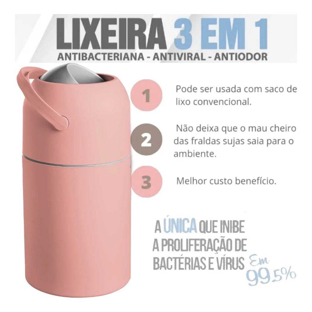 Lixeira Antiodoor 3 em 1 Pet e Bebe em Oferta na Shopee