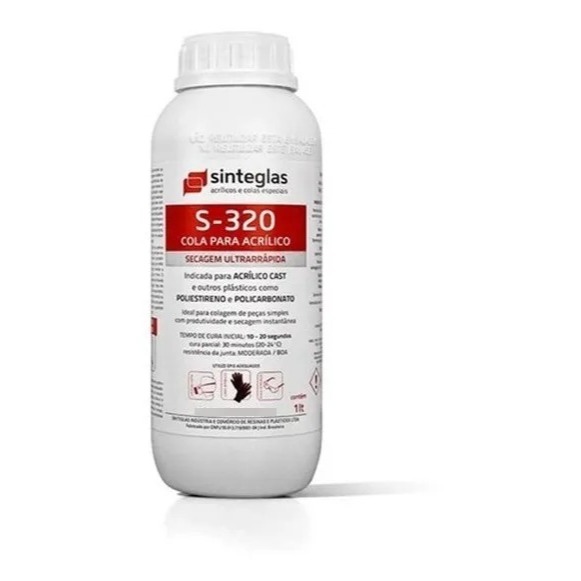 Cola Ultra-sinteglas Acrílico/Policarbonato S-320 - 1 Litro em Oferta na Shopee