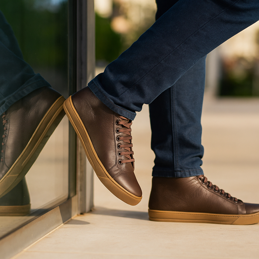 Tênis Masculino Confortável Bota Masculina Em Couro Legítimo Cano Médio Macia Botinha Casual Social Leve Em Promoção