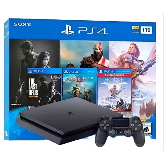 Playstation 4 Slim 500 gigas com 2 controles e 2 jogos