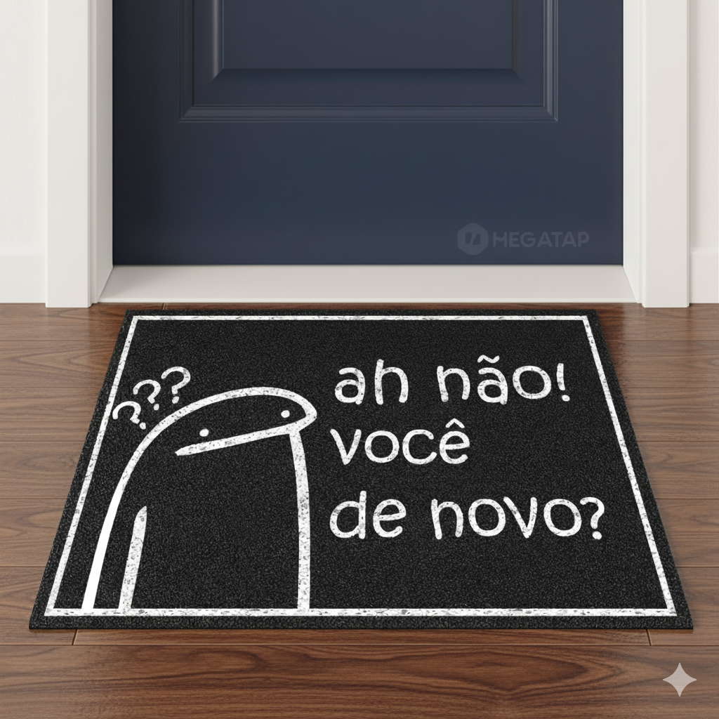 Tapete Entrada Porta Flork Engraçado Divertido Antiderrapante