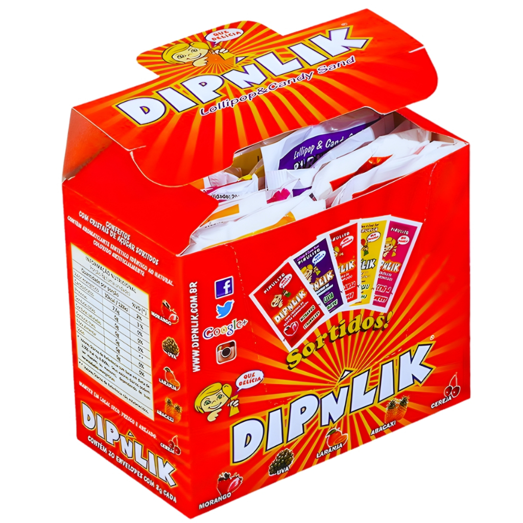 Pirulito Dipnlik Display C/25 Unidades 200g Nostálgico em Oferta na Shopee