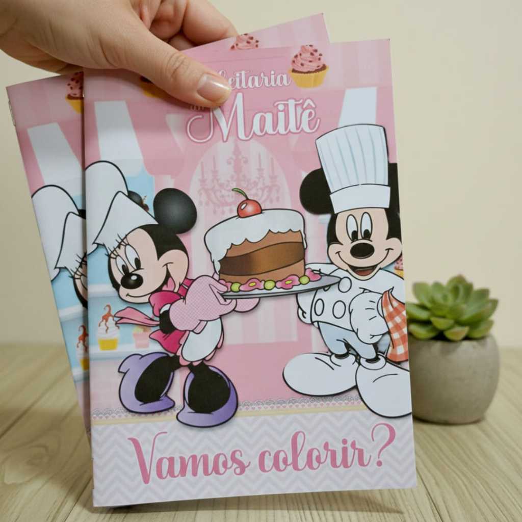 Mini Livrinhos de Colorir  Minnie Confeiteira 20X14 - 14x10 - 10x7  - Lembrancinhas Personalizadas Festas em Oferta na Shopee