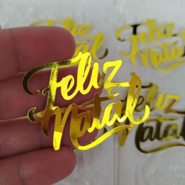 Kit de Aplique Lamicote Feliz Natal – 30 Unidades | Decoração Natal | Aplique Natalino | Lembrancinhas