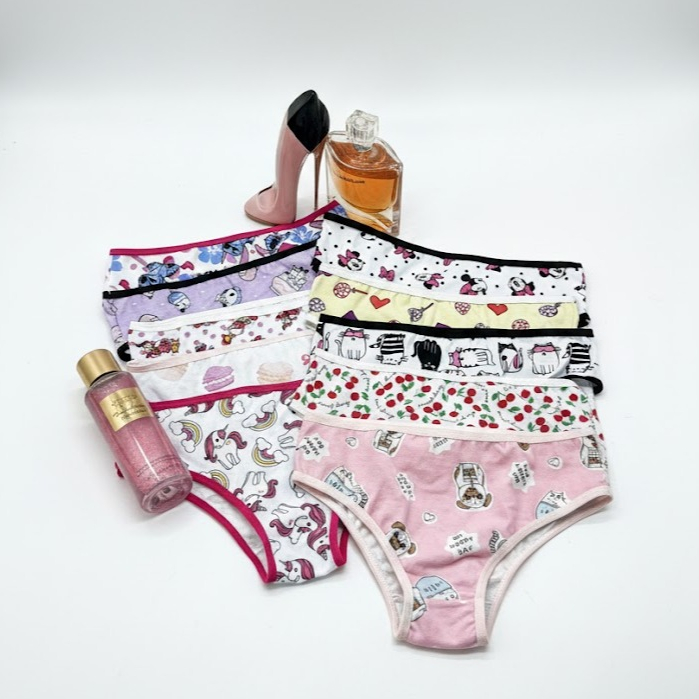 Kit 10 Calcinhas Infantil 100% Algodão Menina Criança Algodão Super Confortável