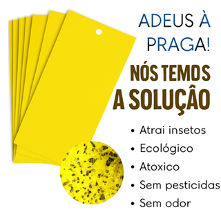 Armadilha Amarela Adesiva Contra Insetos Cartela Para Plantas Jardim 5 A 20 Unidades em Oferta na Shopee