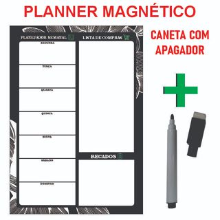 Imã de Geladeira Planner Semanal  Floral Tamanho 20x28cm Magnético em Oferta na Shopee