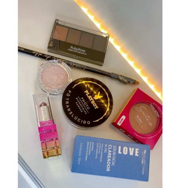 kit maquiagem para iniciante / maquiagem boa e barata lápis de olho , blush serum iluminador kit maquiagem