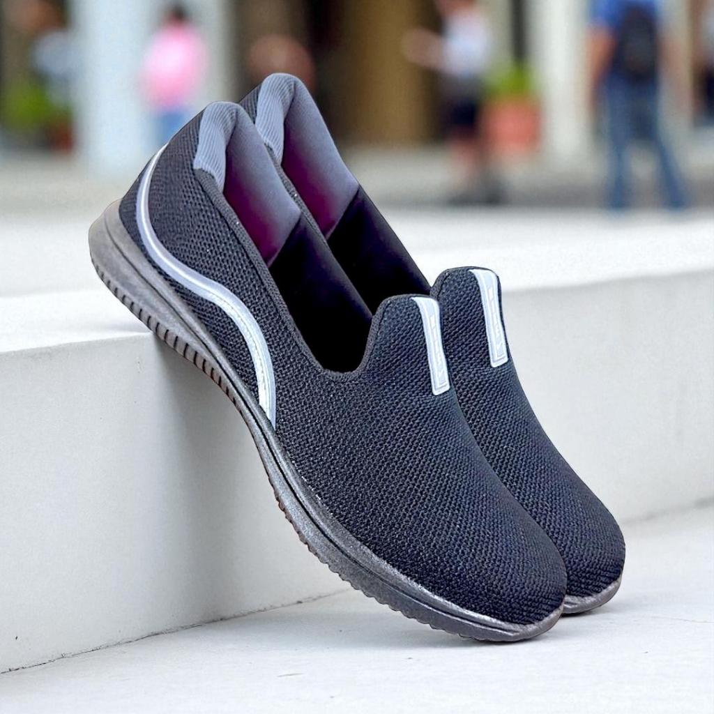 sapatilha tênis feminino confortável calce fácil academia calçados slip on gel em Oferta na Shopee