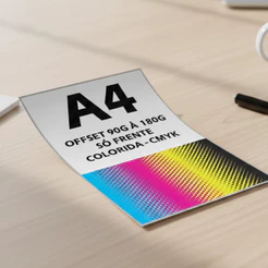 Impressão Offset A4 (90 à 180g) - Só Frente