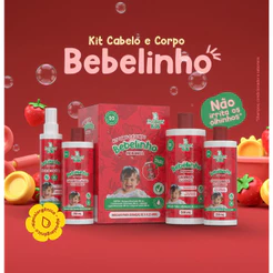 Kit Infantil Cabelo e Corpo - Shampoo Condicionador Sabonete Líquido Água de Colônia - 4 Itens