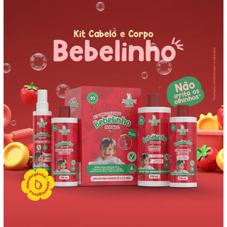 Kit Infantil Cabelo e Corpo - Shampoo Condicionador Sabonete Líquido Água de Colônia - 4 Itens