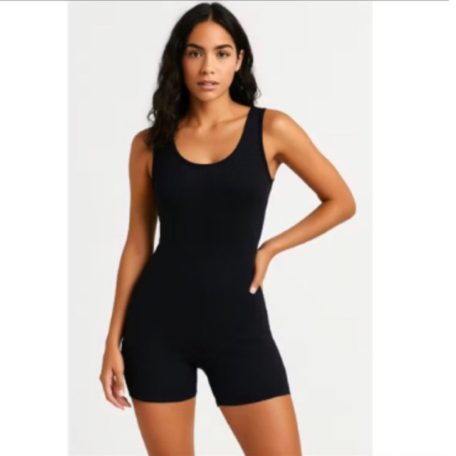 Macaquinho feminino canelado curto anarruga ajustado roupa feminina estiloso