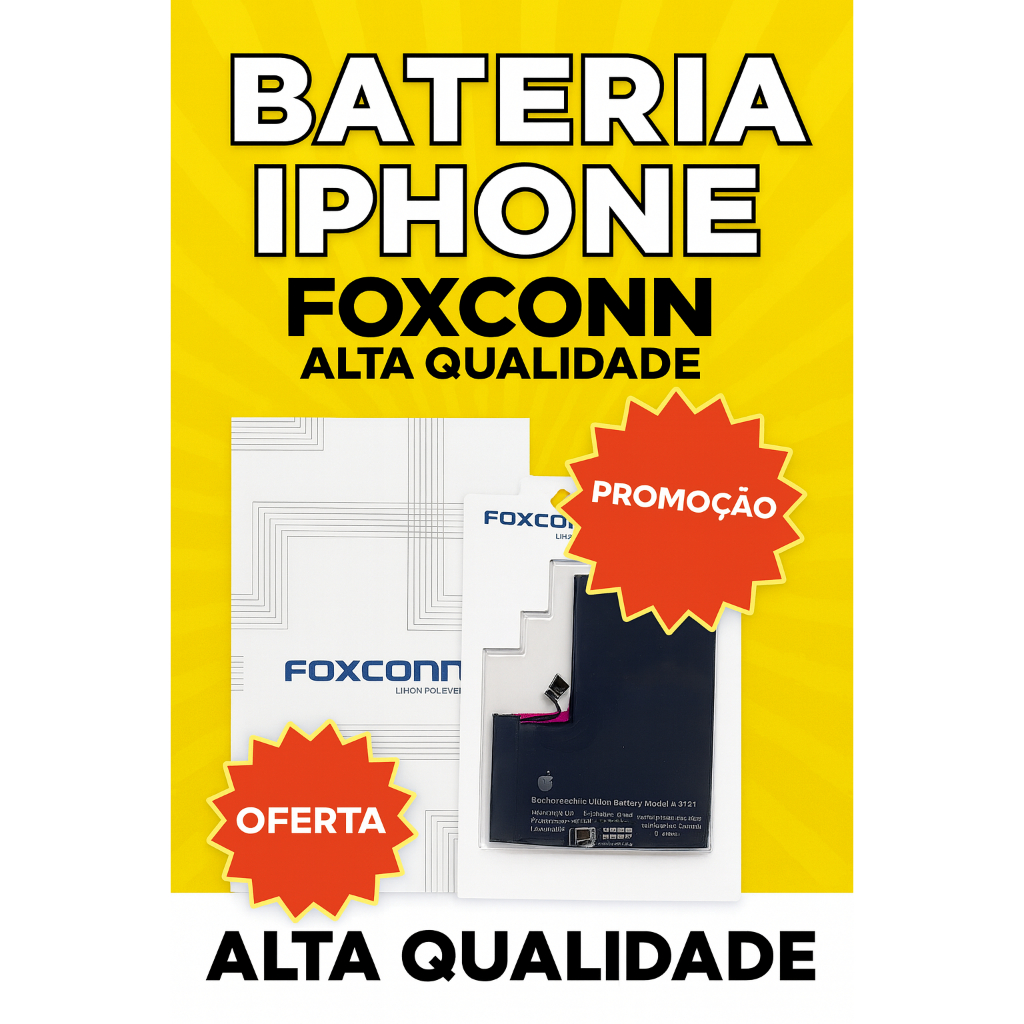Bateria Foxconn compatível iPhone 15pro max 15pro 14pro 14proMax 13,13pro max,12,14pro,14plus, oferta imperdível. em Oferta na Shopee
