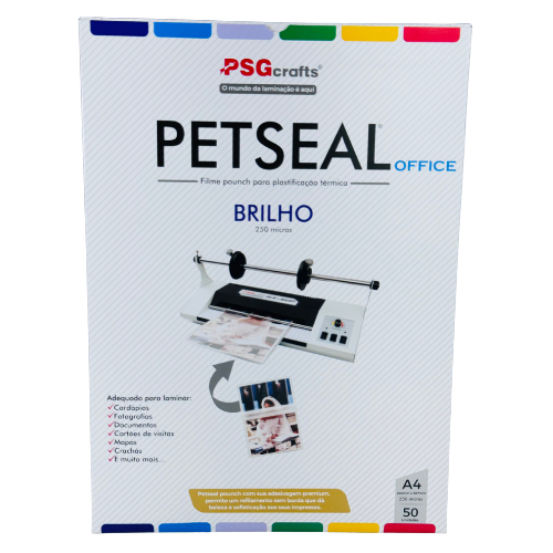 PETSEAL OFFICE – A4 250 mic (0,10 mm) | Filme para Plastificação Térmica – Brilho em Oferta na Shopee