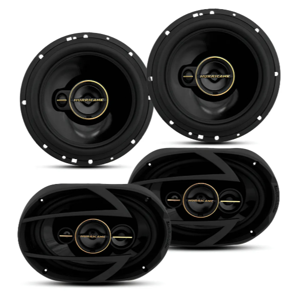 Kit Alto-Falantes Hurricane Aurum Prático 6x9/6 4 Peças