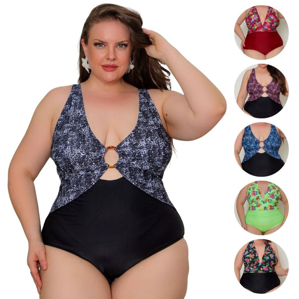 Maio Plus Size Poliamida Modelador Reforçado Premium Bojo Verão Praia Piscina maiô Hidroginastica em Oferta na Shopee