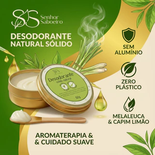 Desodorante Natural Sem Alumínio Clareador com Óleo Essencial de Melaleuca 50g