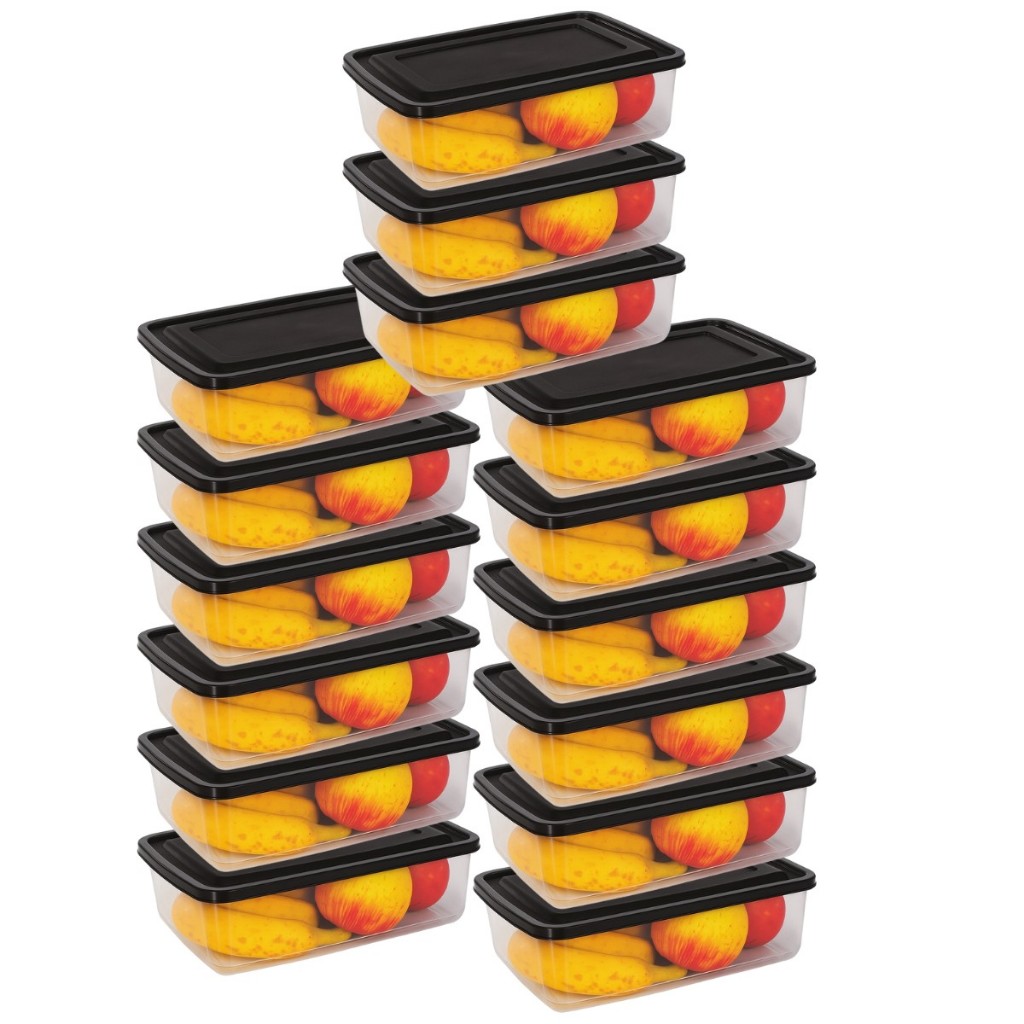 Kit 15 Potes 1 LITRO Marmita Transparentes LIVRE BPA Organizador de Alimentos em Oferta na Shopee