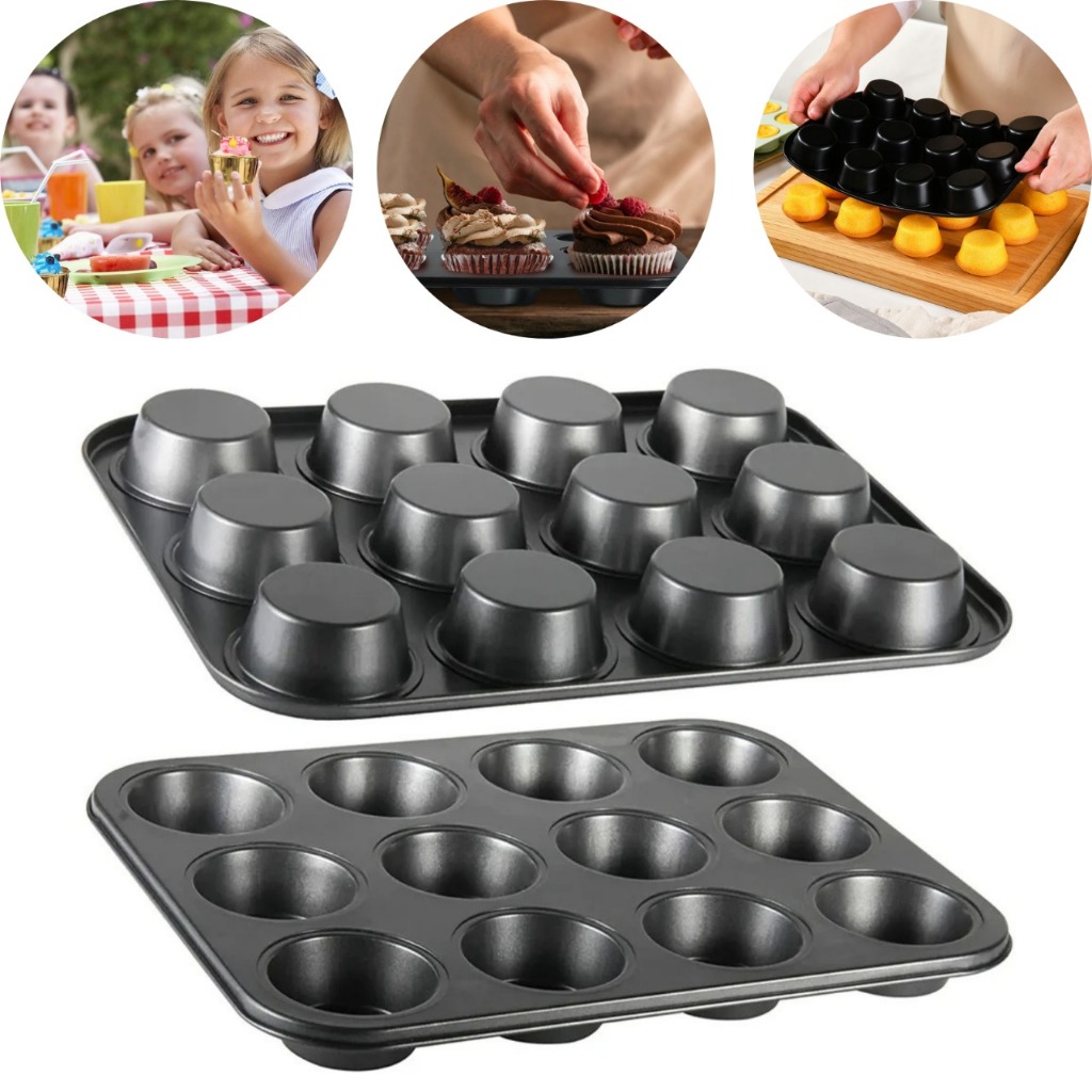 Forma Cupcake 12 Cavidades Antiaderente Para Muffin Bolinhos Assadeira Pão de Queijo Empadas