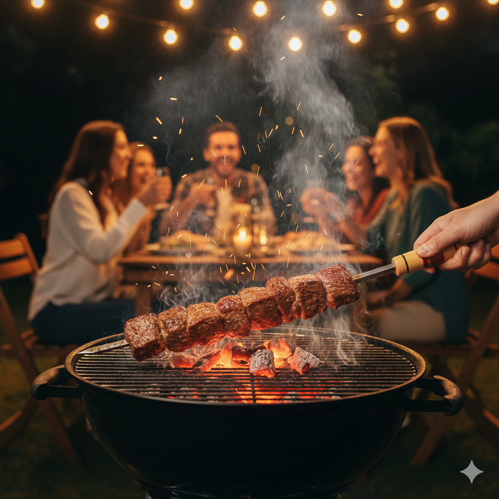 Espeto Churrasco Gaúcho 95cm - Aço Cromado Profissional