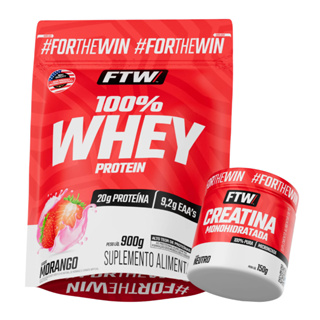 Kit 100% Whey Protein Refil 900gr + Creatina Monohidratada Pura Pote 150g - FTW em Oferta na Shopee