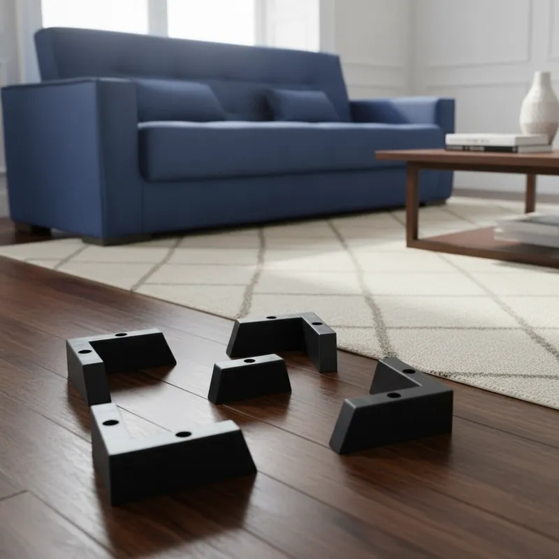 PÉ P/ CAMA BOX OU BAÚ, SOFÁ- MODELO CANTONEIRA L  LINEAR COR PRETO KIT 4X2  PREMIUM PREMIUM 15.036 em Oferta na Shopee