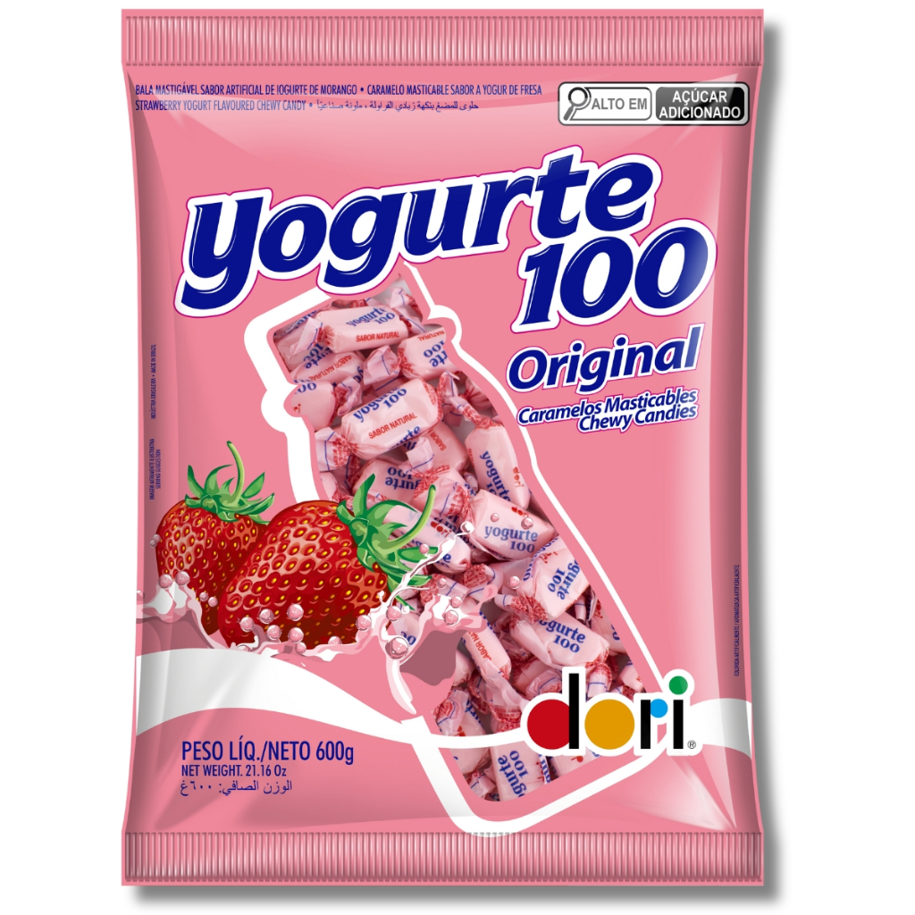 Balas Mastigáveis Yogurte 100 Original 600g Dori