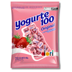 Balas Mastigável Yogurte 100 Original 400g Dori Festa Doces Atacado
