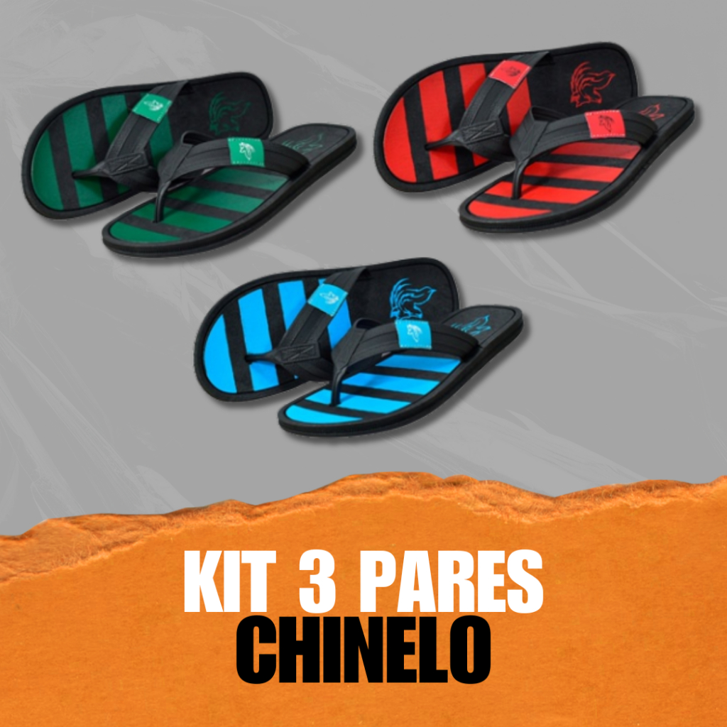 kit chinelo masculino 3 pares leve confortavel correia larga em Oferta na Shopee