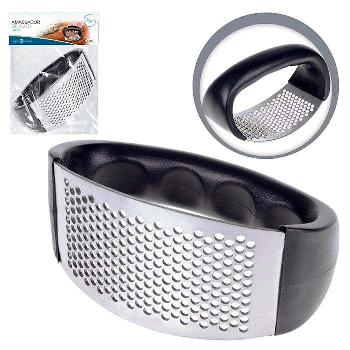 Amassador De Alho Manual Espremedor Triturador Em Aço Inox