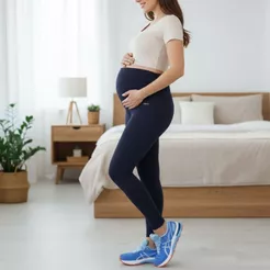 Calça Legging Lycra Sustentação Gestante Maternidade Selene