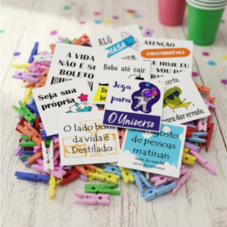 Kit 50 Tags para Drinks com Mini Pregadores Coloridos - Express em Oferta na Shopee