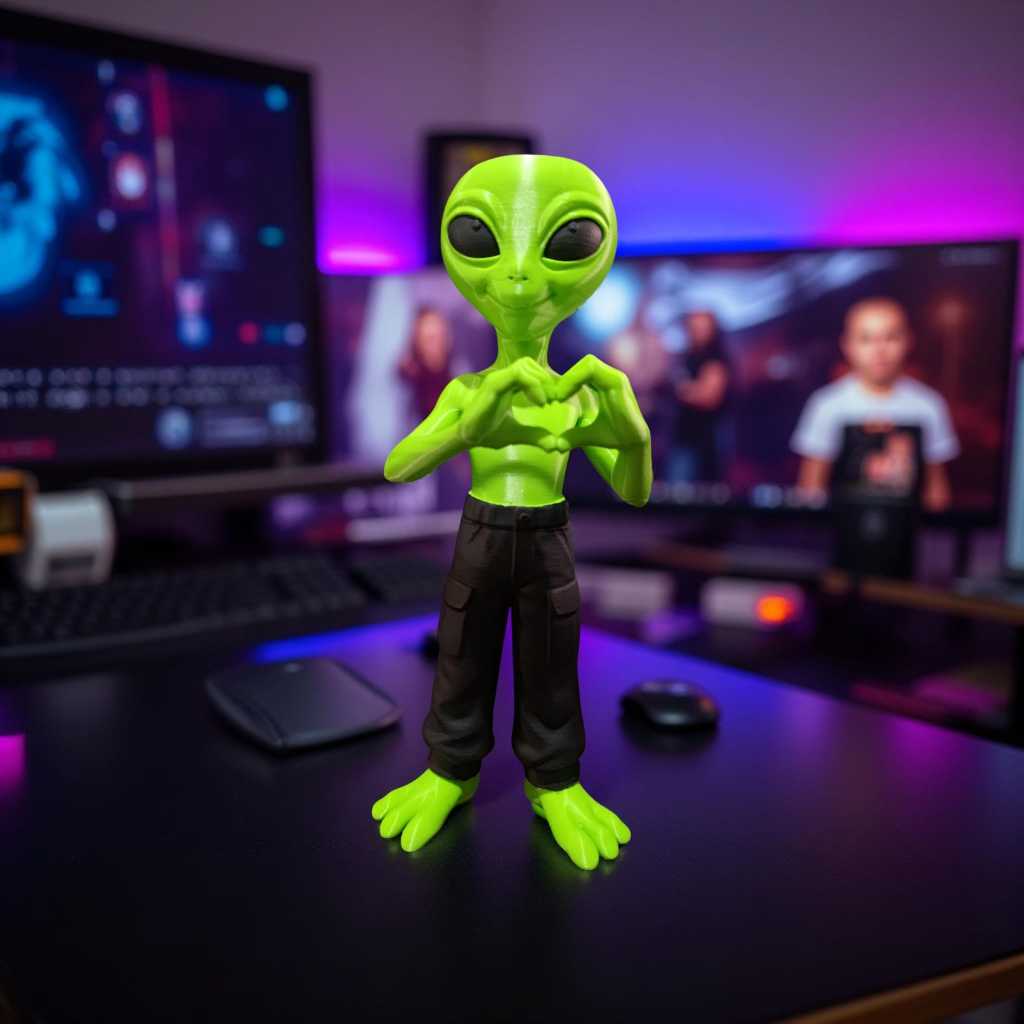 ET Verde em Pose de Coração Setup Gamer Exclusivo Decorativo Boneco Colecionável Alien Personalizado em Oferta na Shopee