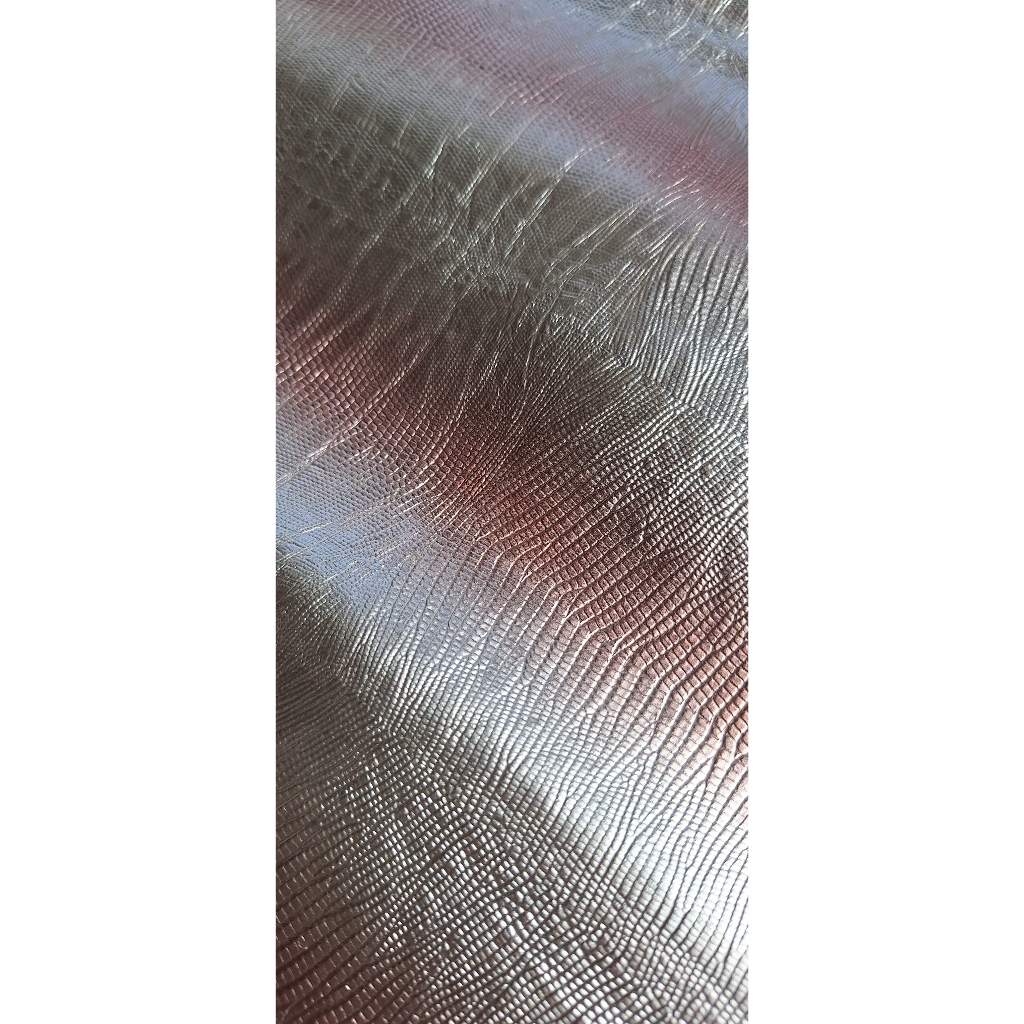 Retalho Couro Lagarto Prata Degrade